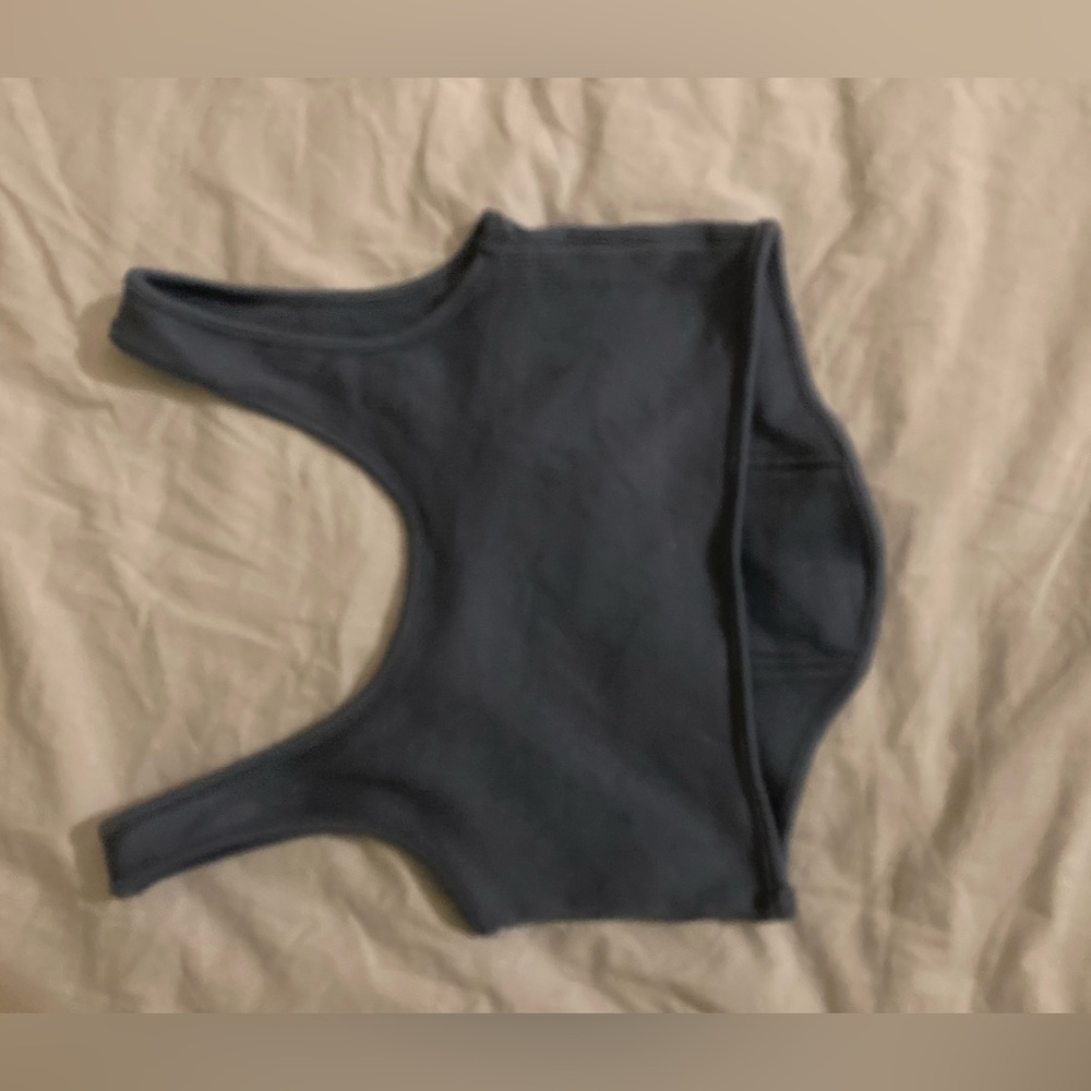 woman light  blue crop top size medium